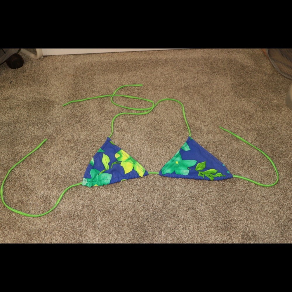 Blue and Green Bikini Top